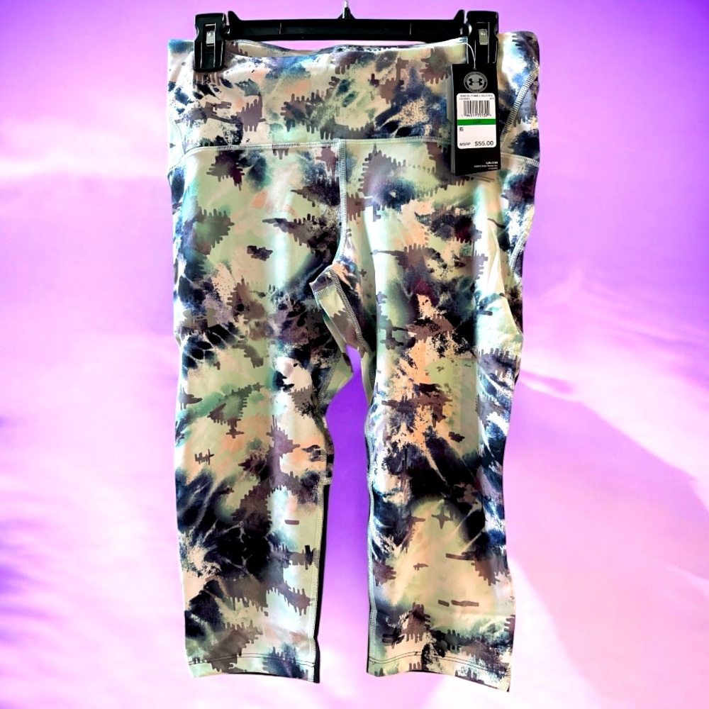 UNDER ARMOR Women’s Capri Multicolor Tights Size L